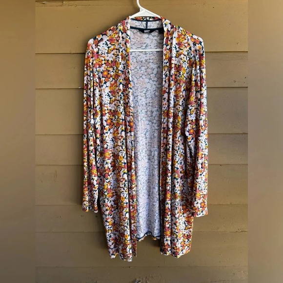 Lightweight Rayon Floral Duster Cardigan - Lands' Ends - Women's Size Large - Picture 1 of 5